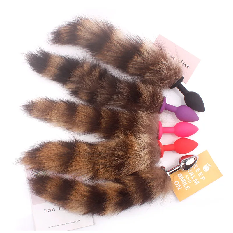 Силиконовая Анальная пробка с лисьим хвостом сексуальная для массажа простаты