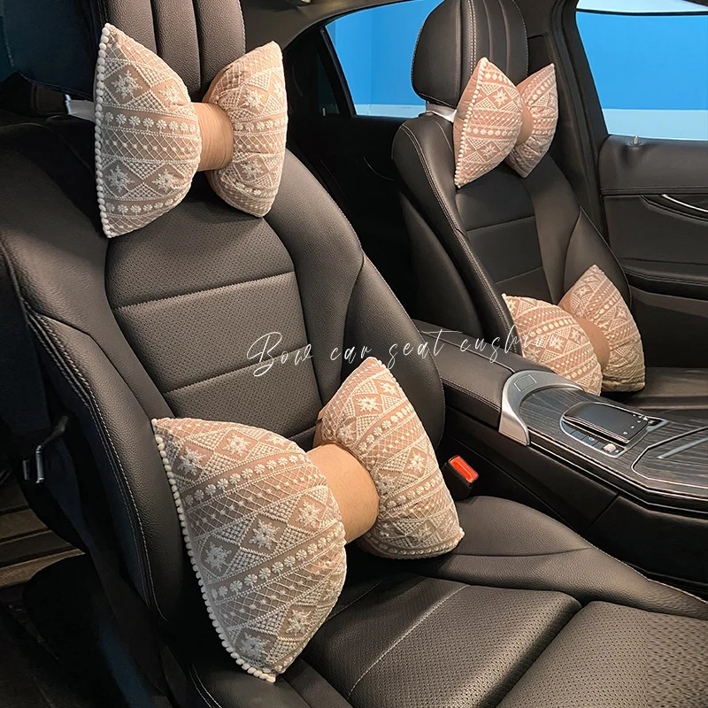 

Simple Fashion New Bowknot Lumbar Spine Car Waist NeckPillow Headrest Car Interior Ornaments