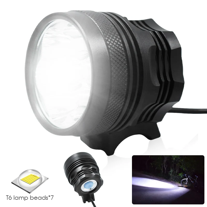 

Waterproof Bike Light 7000LM XM-L 5*T6 LED Front Bicycle Headlight Cycling LED Bike Lamps + Rechargeable 18650 Battery Pack