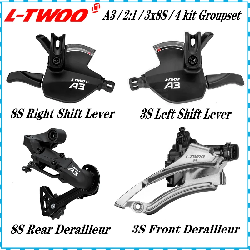 LTWOO A3 2:1 3X8 Speed MTB Groupset 8s Derailleur Front Derailleur + Shifter Lever + Rear Derailleur For Mountain Bicycle Parts