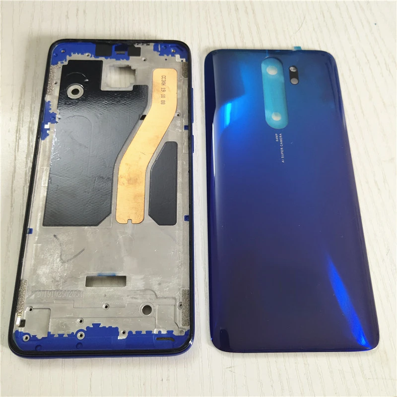 

Original Middle Frame Housing Bezel Front Frame + Battery Back Cover with Power Volume Button Parts for Xiaomi Redmi Note 8 Pro