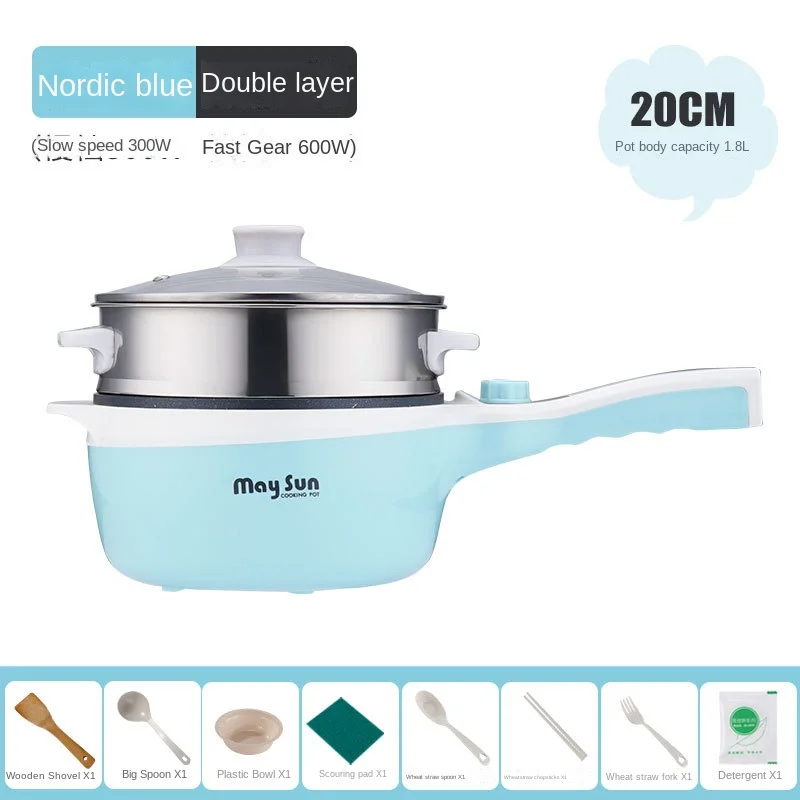 Electric Cooking Pot Dormitory Student Cooking Noodle Hot Pot Multi-functional Household Small Mini Electric Cooker 220V110V enlarge