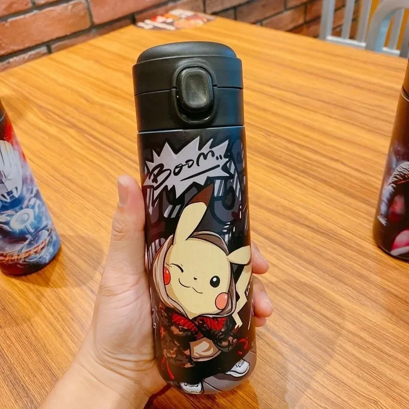 

350ml/450ml Pokemon Pikachu Stainless Steel Thermos Bottle Cartoon Portable Vacuum Flask Insulated Water Bottle for Kids