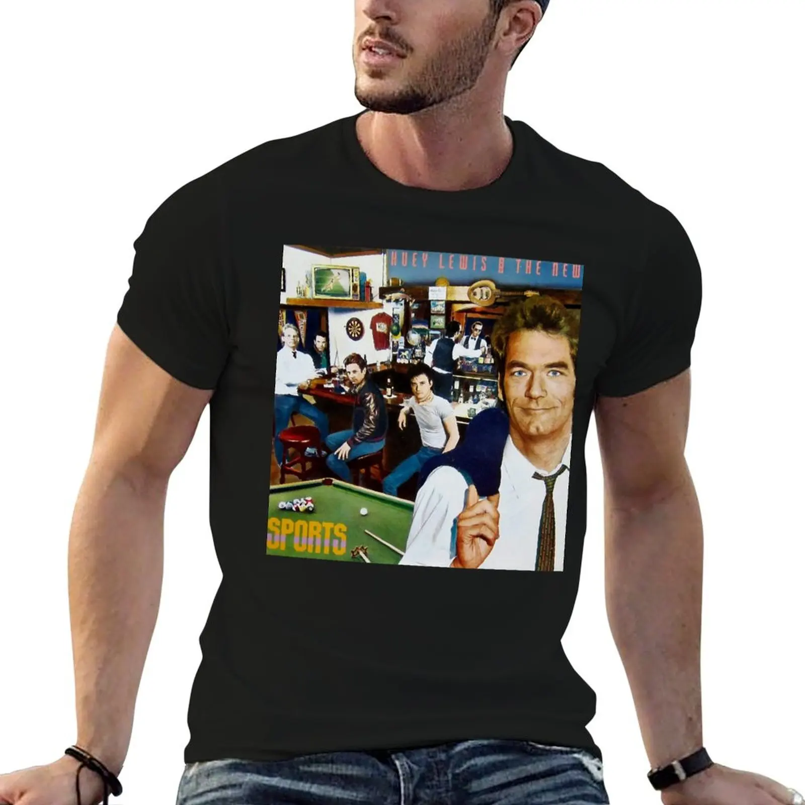 Футболка huey sport lewis news 2021 masmei таможенный дизайн винтажные черные футболки для