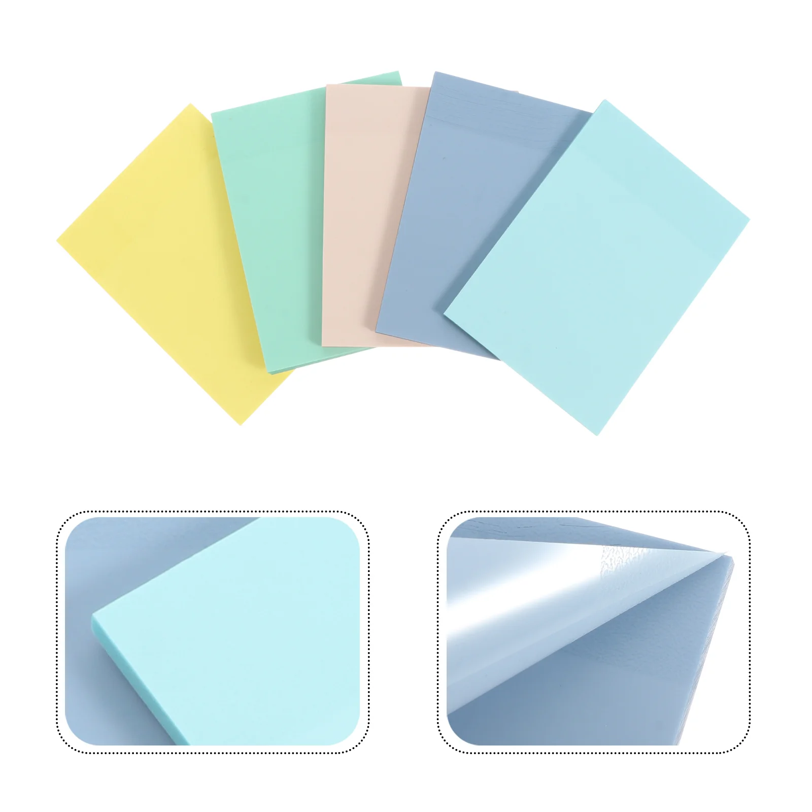 

5pcs Memo Notes Self-Adhesive Memo Stickers Memo Papers Transparent Note Pads