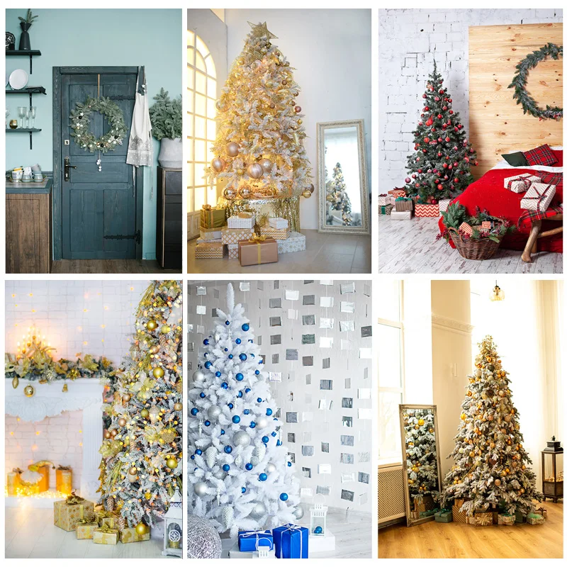 

Christmas Indoor Theme Photography Background Christmas tree Children Portrait Backdrops For Photo Studio Props 21524 JPW-04