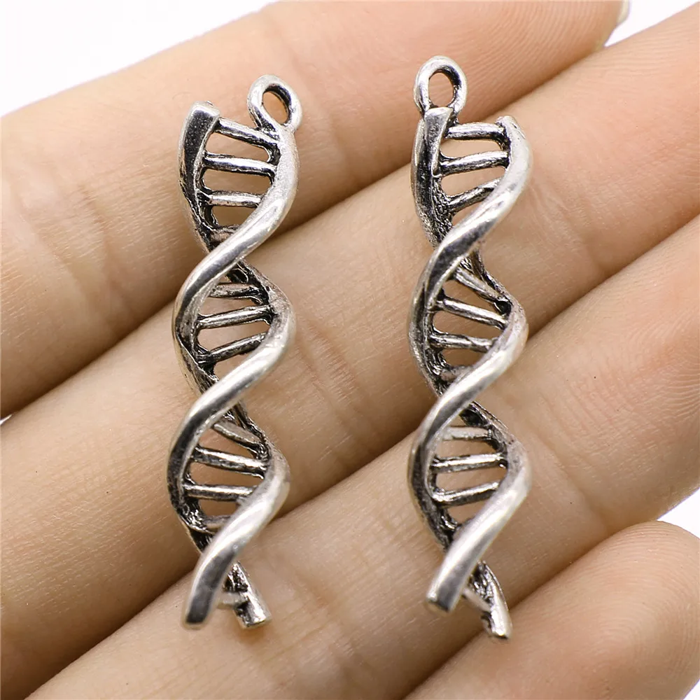 Оптовая продажа 30 шт./пакет амулеты Dna DIY Ювелирные изделия фурнитура для изготовления ювелирных изделий античное серебро цвет 9x41 мм