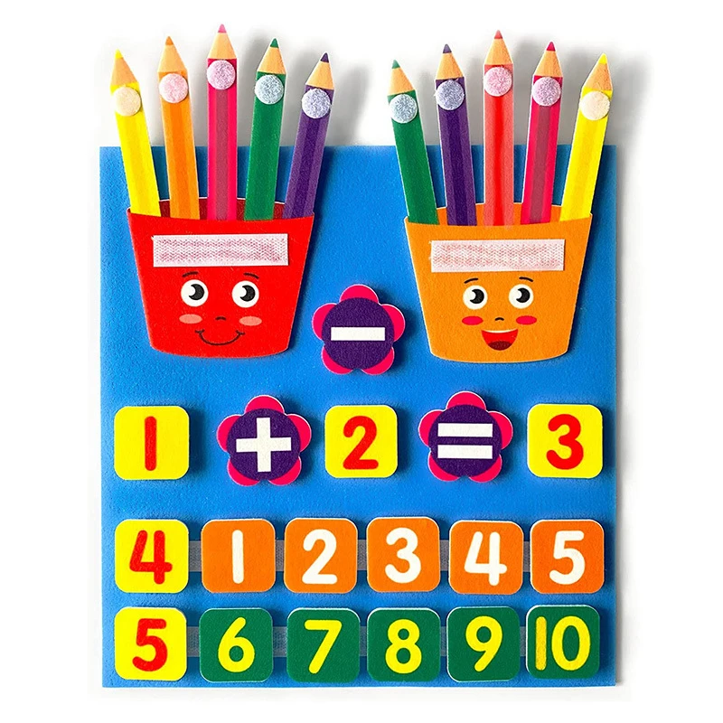 

Kid Montessori Toys Felt Finger Numbers Math Toy Children Counting Early Learning For Toddlers Intelligence Develop 30*30cm