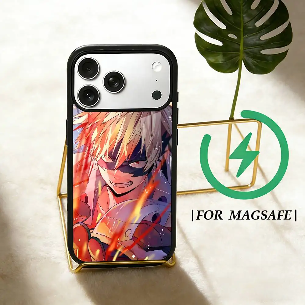 Фото Чехол для телефона с персонажами аниме B-Bakugo K-Katsuki для iPhone 17, 16, 15, 14, 13, 12, Plus, Pro, Max с магнитной беспроводной зарядкой MagSafe №4