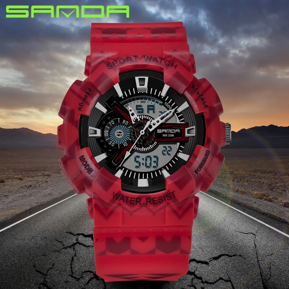 

SANDA Men Watch Waterproof Sport Digital Wristwatch Calculator Wrist Leather Strap Electronic Timepiece Luxury Brand New In 2023