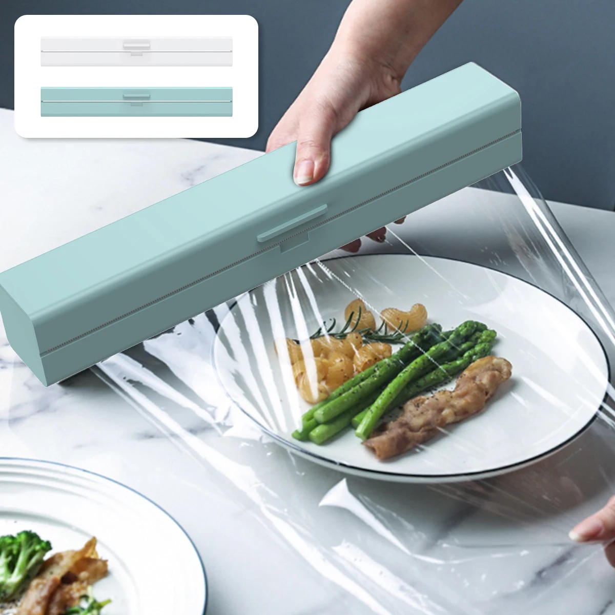 

Cling Film Cutter Magnetic Cling Wrap Dispenser Plastic Wrap Dispenser with Cutter Reusable Food Cling Wrap Film Cutter Tin