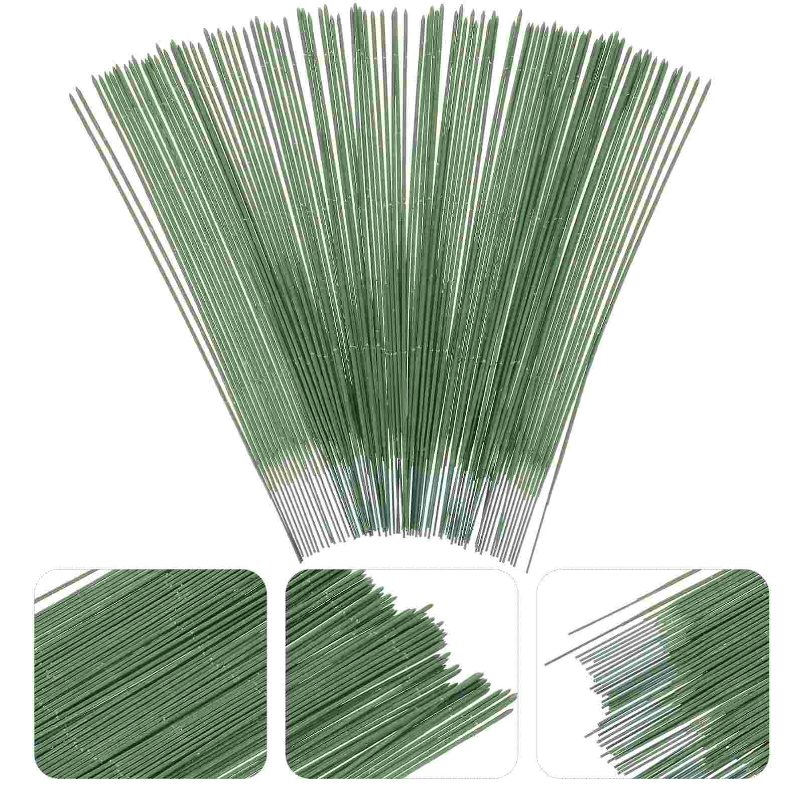 

100 шт. искусственный цветок, Проволочная удочка, Свадебный Цветочный стержень для сада, декоративный ручной Стандартный пластиковый комплект