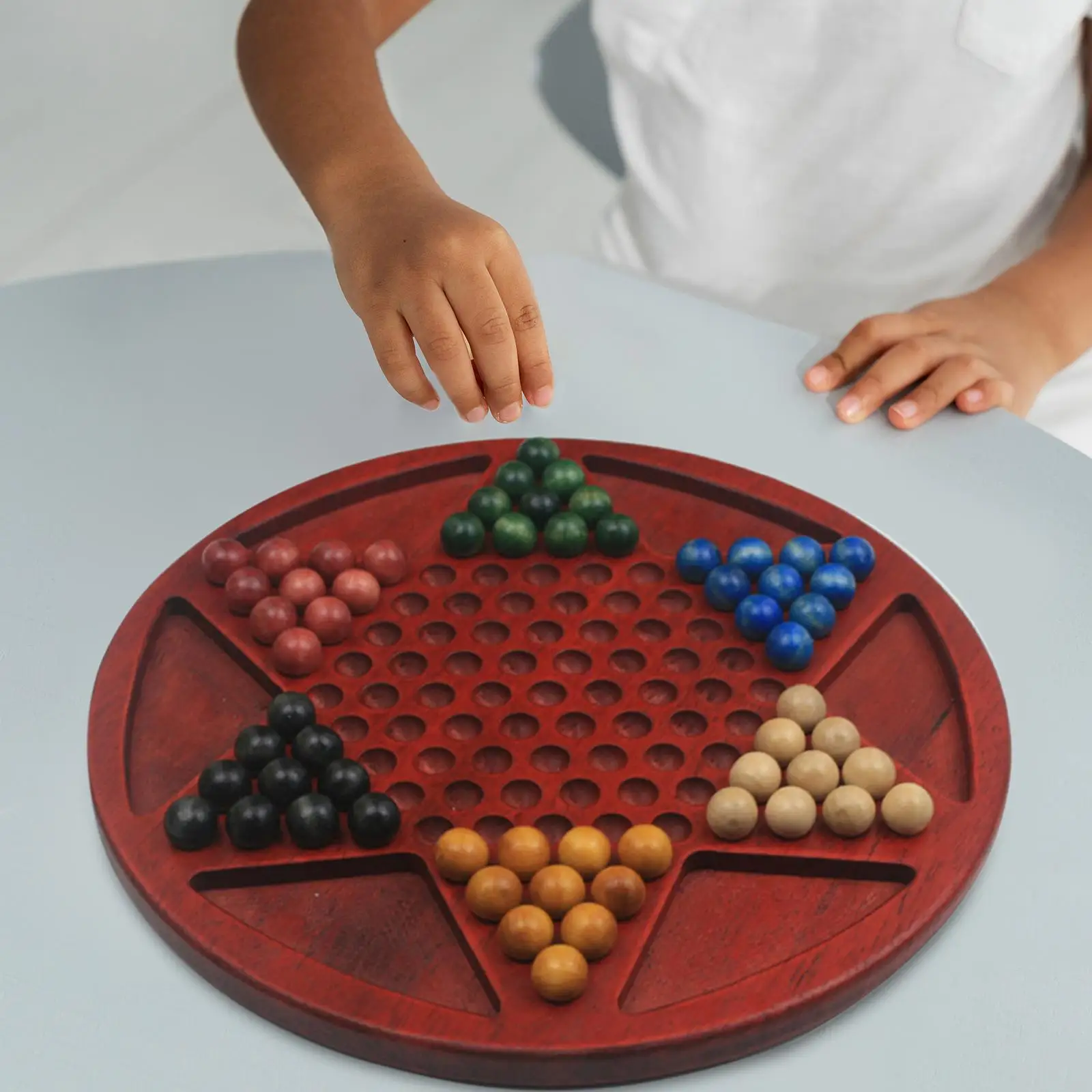 

Chinese Checkers 60 Wood Marbles Creative Storage Multiplayer Handmade Children Gifts Fun Game Toy for Ages 6+ Board Games