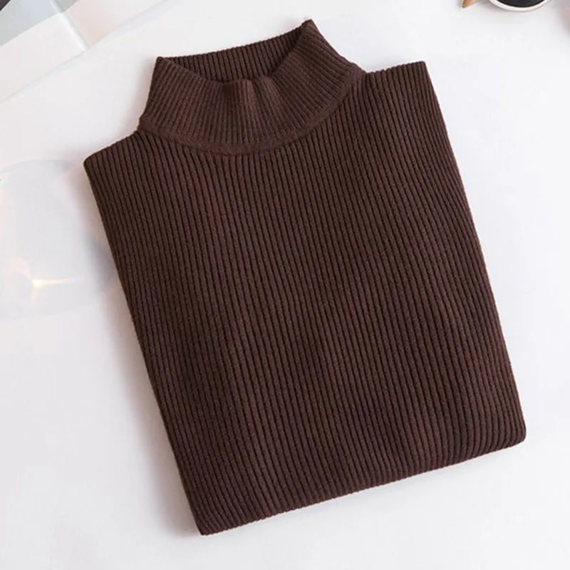 

Basic Soft Turtleneck Sweaters Women 2022 Spring Elastic Slim Fit Knit Jumpers Woman Long Sleeve Bottoming Sweater