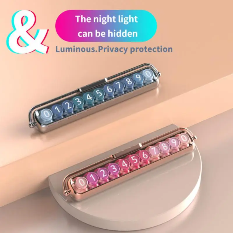 

Car Luminous Temporary Parking Card Universal Rotate Phone Number Plate Stickers Park Stop In Car-styling Auto Car Accessories