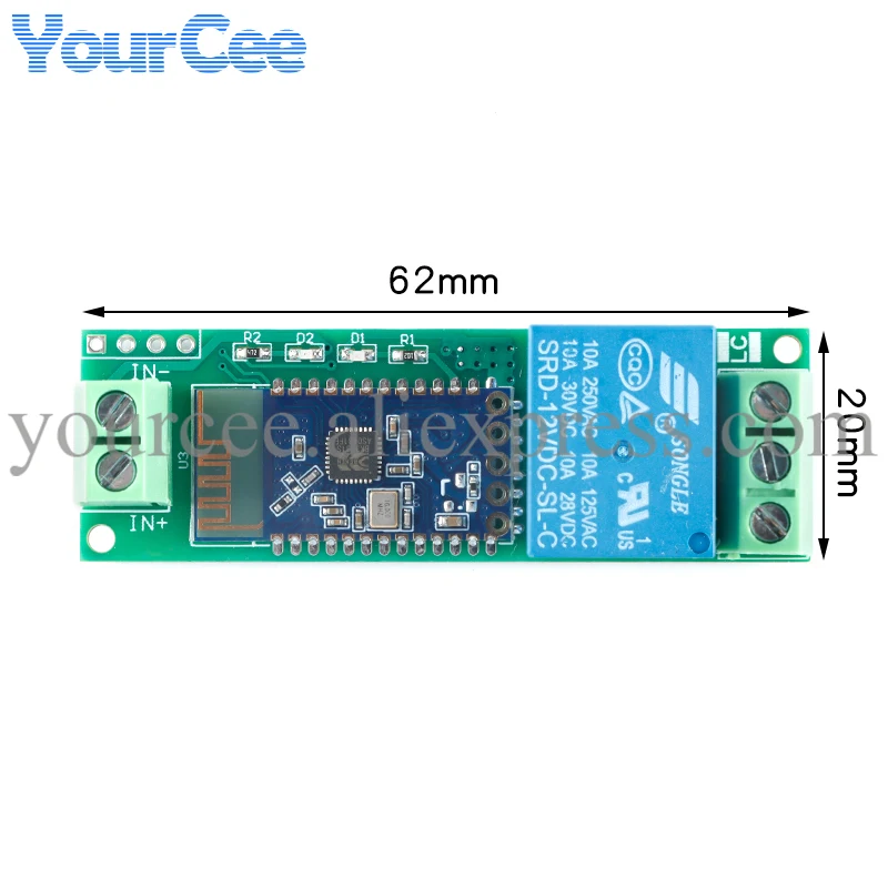 Релейный модуль совместимый с Bluetooth 1/2/4-канальный постоянный ток 5 В/12 В |