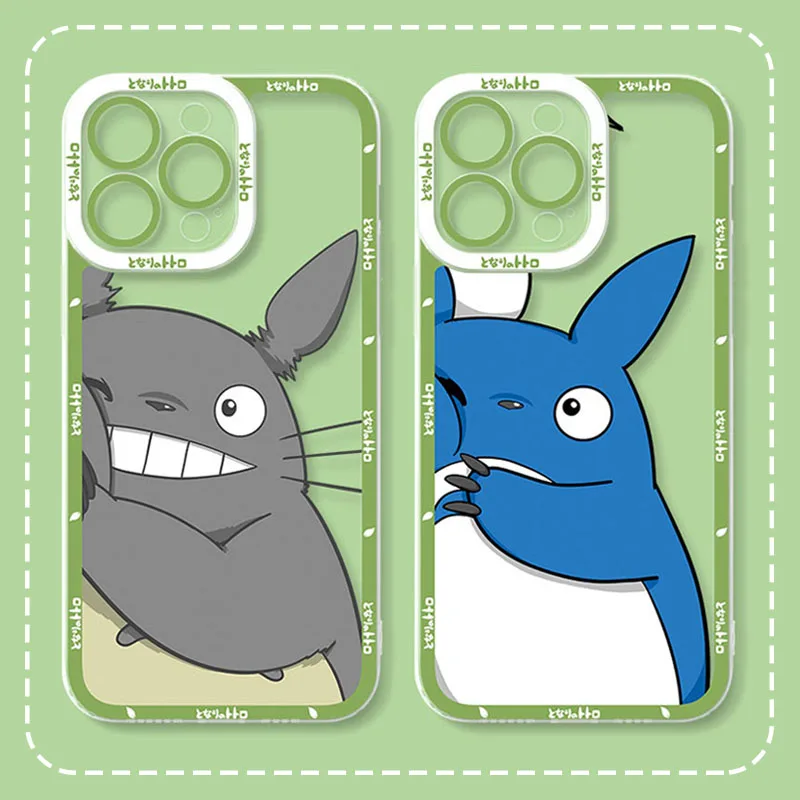 Spirited Away Totoro Clear Case For iPhone 14 Pro Max 13 12 Mini 11 Pro XR XS X 8 7 6 6S Plus SE 2020 Soft Silicone Back Cover
