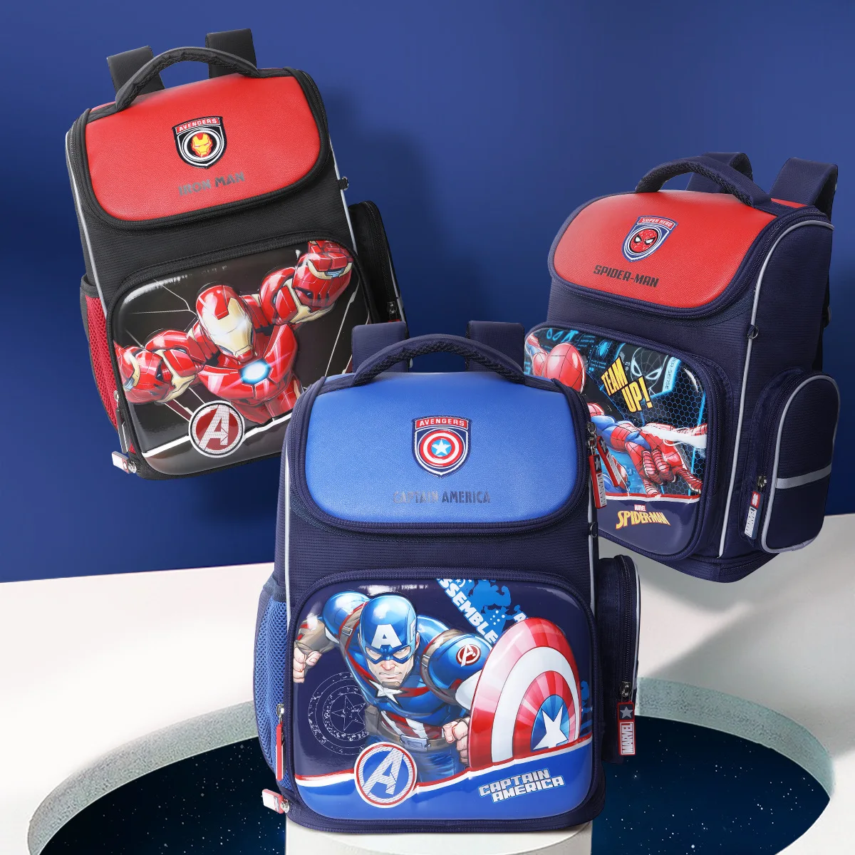 genuine Disney children's schoolbag, 3D three-dimensional pattern Spider-Man backpack, lightweight breathable Iron Man backpack