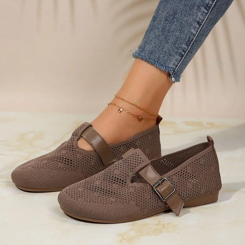 Женские удобные сетчатые лоферы на плоской подошве Повседневные Дышащие