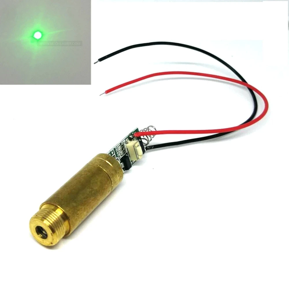 Industrial Brass 532nm Green Lights 10mw Laser Dot Module 3V Spring Switch