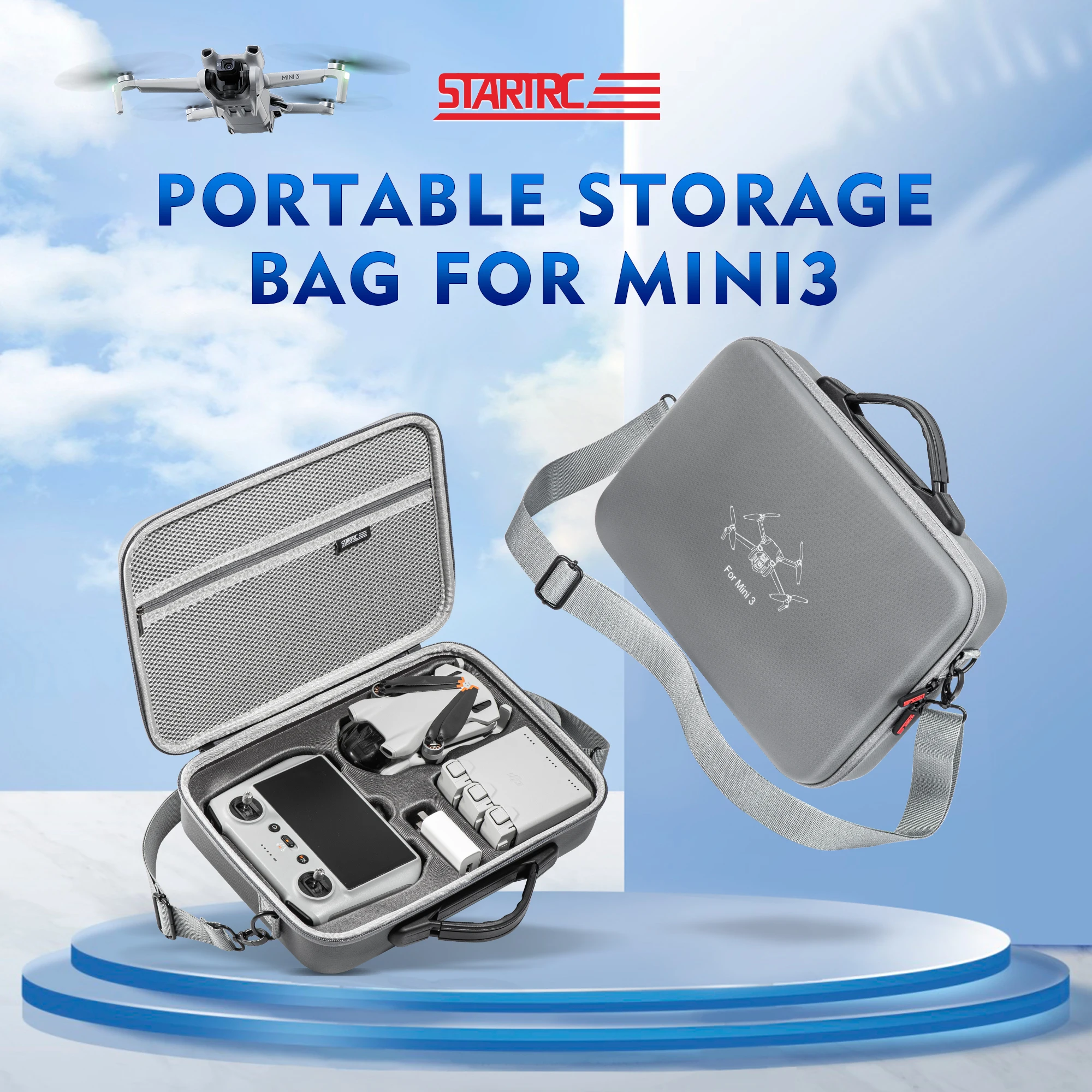 

Для DJI Mini 3 RC чехол, Портативная сумка для хранения из полиуретана и лайкры, сумка на плечо для дрона DJI Mini 3, аксессуары для дрона RC