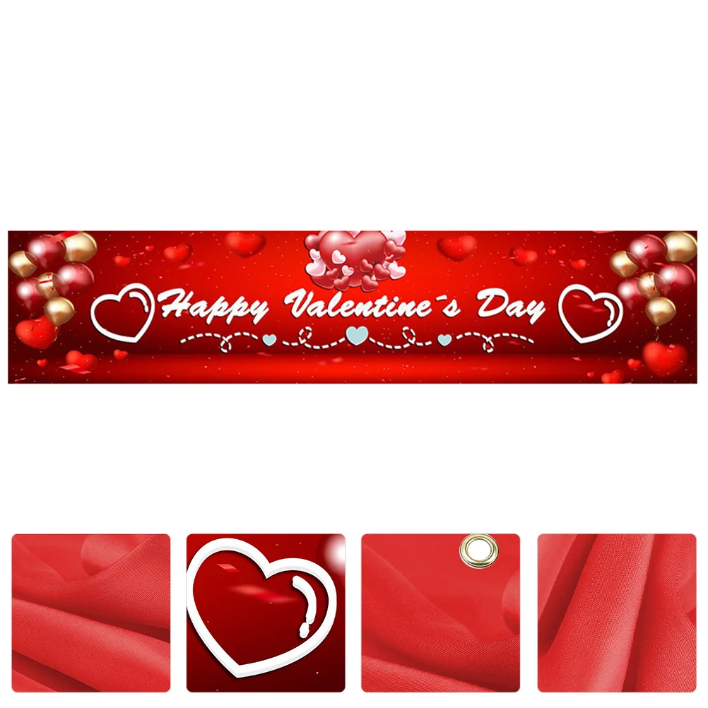 

Banner Valentine Day Party S Decoration Wedding Happy Background Props Decorative Decorations Valentines Love Sign Porch Unique