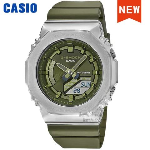 Casio Часы g shock для мужчин металлические Восьмиугольные фермерские дуб 200 м водонепроницаемые кварцевые часы reloj casio hombre GM-S2100-3A