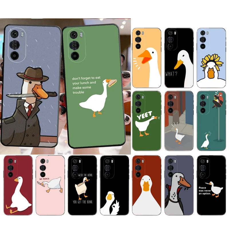 

Cartoon Cute Goose Duck Phone Case for Moto E22i E22 E32 E40 E20 Edge X30 20 Lite 20Pro 30 Neo Ultra Fusion E7Power E7 E6 Plus
