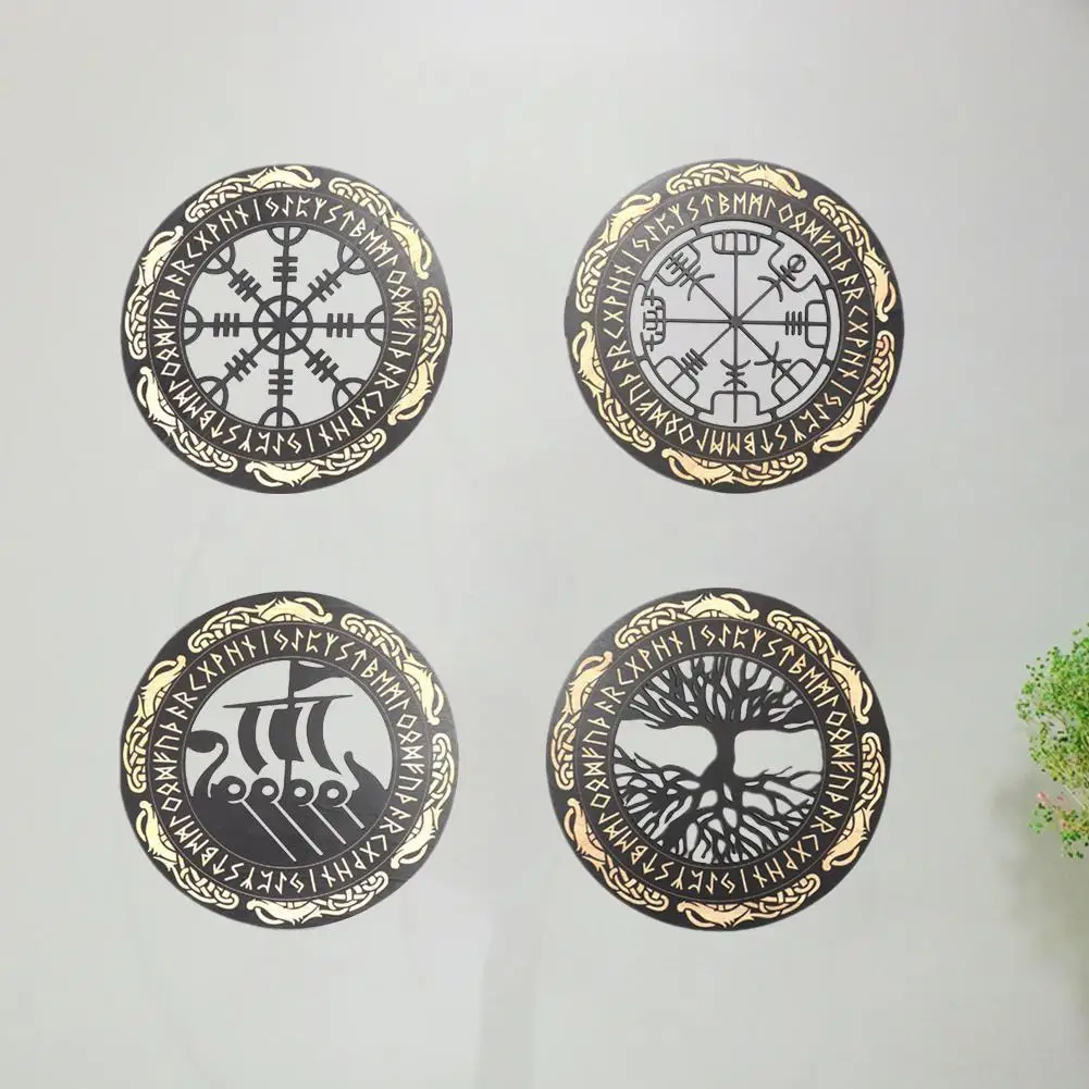 

12in Nordic Wooden Viking Norse Mythology Symbols Wall Decor Family Wall Art Wood Round Sign Decoration Home Tree Celtic Ha G0X2
