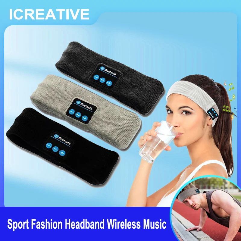 

ICREATIVE Sport Fashion Headband Wireless Music Player Hands-free Bluetooth-compatible Stereo Headphones for Exercise Outdoor