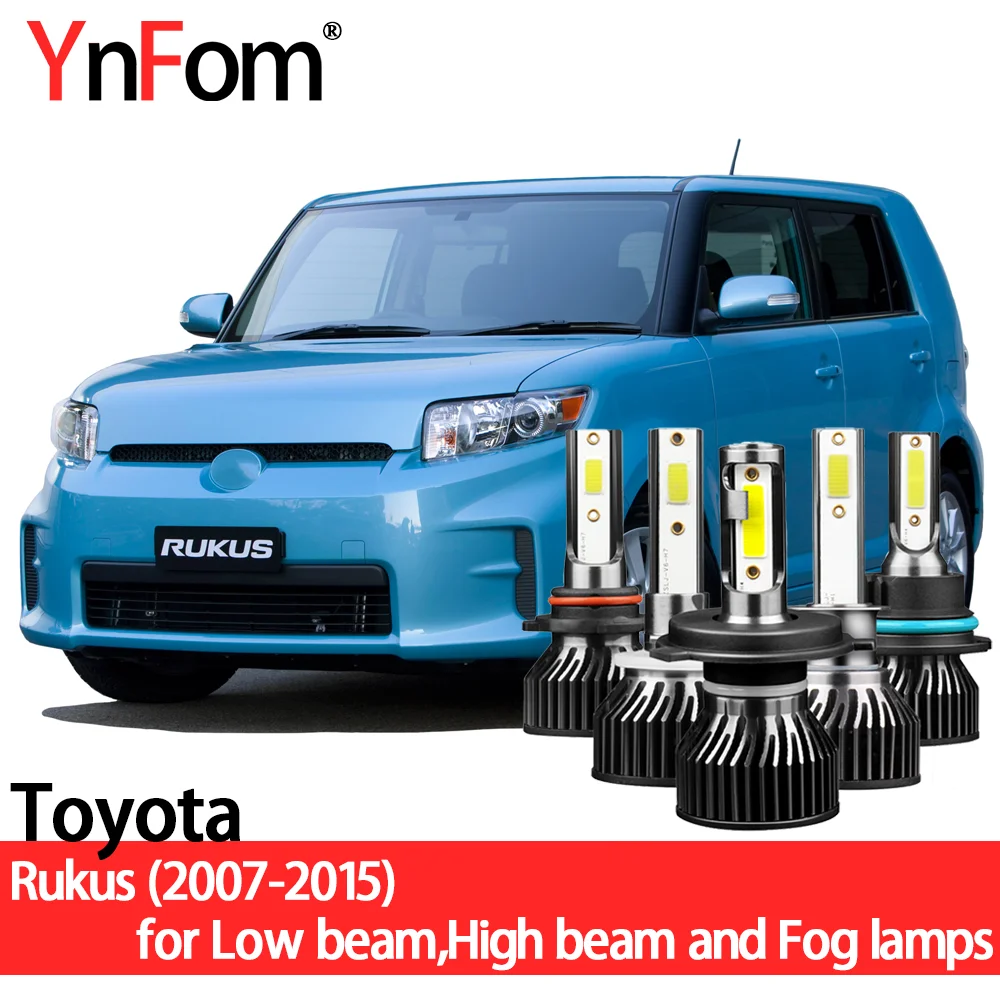 

YnFom Toyota Special LED Headlight Bulbs Kit For Rukus E15 2007-2015 Low beam,High beam,Fog lamp,Car Accessories
