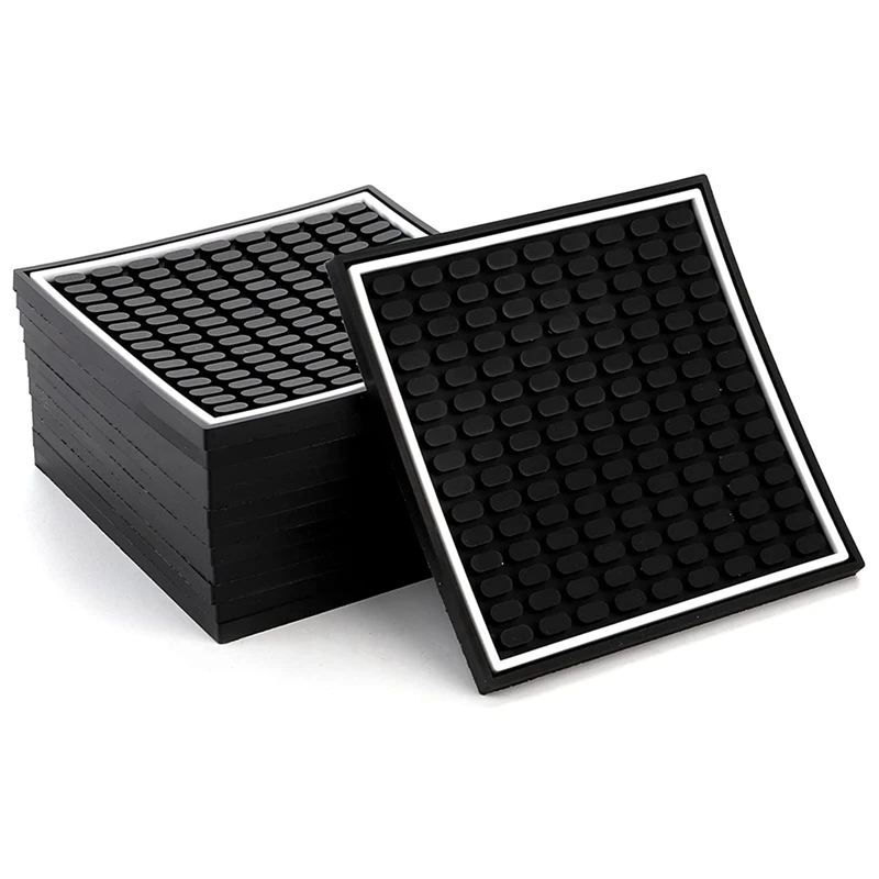 

12 Pack Drink Coasters, 4X4 Inch Square Absorbent Coasters, Non-Slip, Heat Resistant Rubber Mats Cup Coasters For Drinks