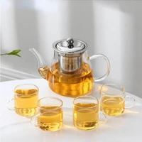 borosilicate glass tea set butterfly pea flower teapot with filter tea infuser glass pot puer kettle coffee pot juice pot