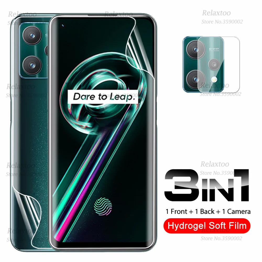 

3in1 Hydrogel Film For Oppo Realme 9 Pro+ Front Back Film + Camera Glass On Realme9 Pro Plus Realmi Realmy 9Pro Screen Protector