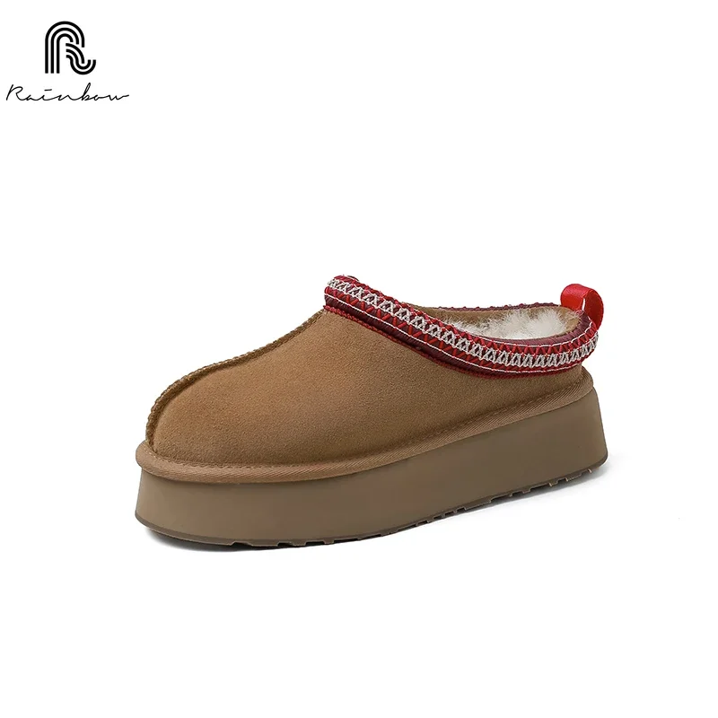 Женские кожаные тапочки на платформе