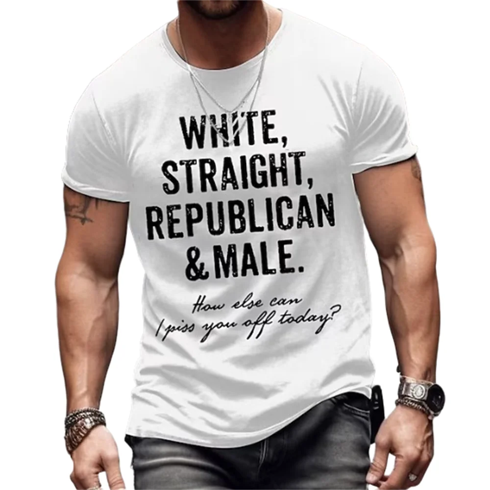 

Men's Summer Short Sleeve T-shirt Letter Print Pattern Top TEE Extra Large Loose Short Sleeve Men's Cotton T-shirt Package