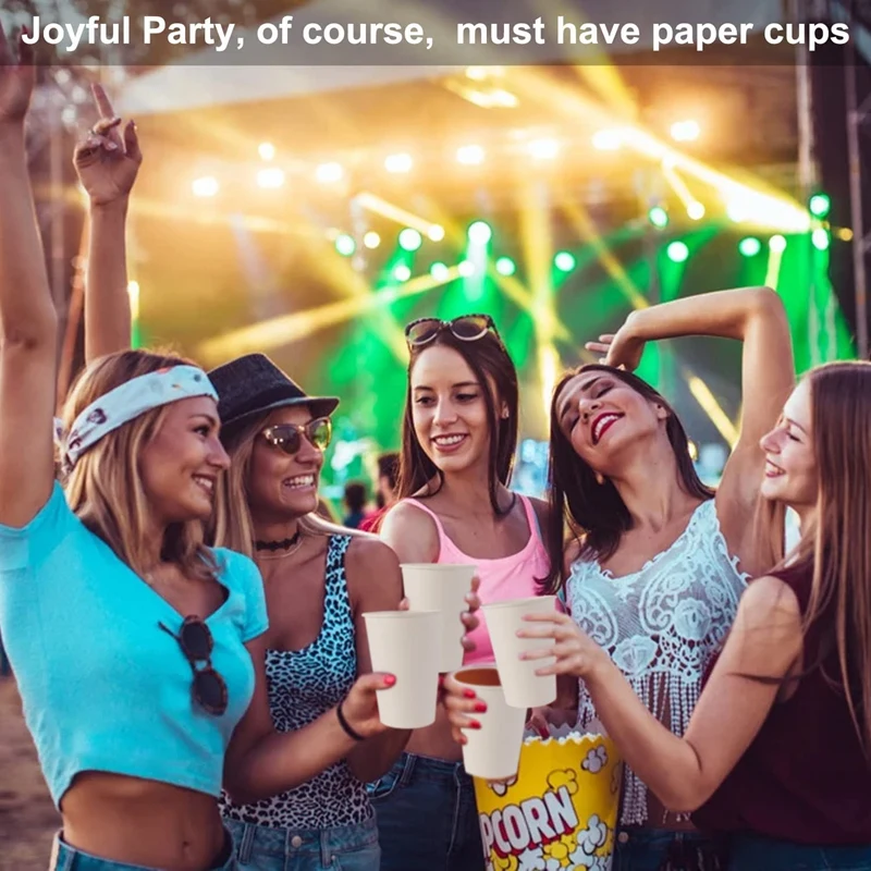 16 унций 100 упаковок бумажных стаканчиков кофейных для горячей воды быстрое