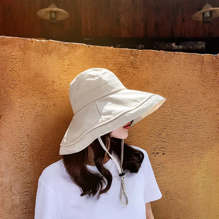 

Fisherman hat female xia beautifuljoker Japanese literary covered face travel soft sister sun hat sunscreen chic sun dayhigh qua