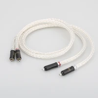 hi end 8ag silver plated occ 16 strands audio cable with wbt rca plug cable hifi 2rca to 2rca cable