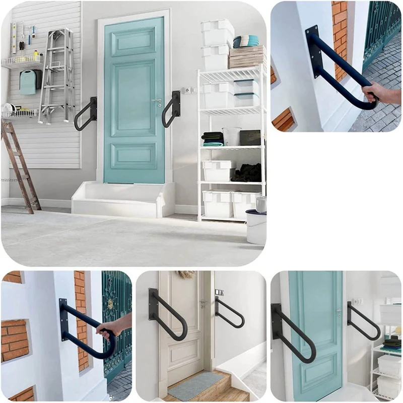 

1 Pieces Handrail Support Holder Durable Stainless Steel Fixed Bracket Practical Stair Bathroom Wall Brackets