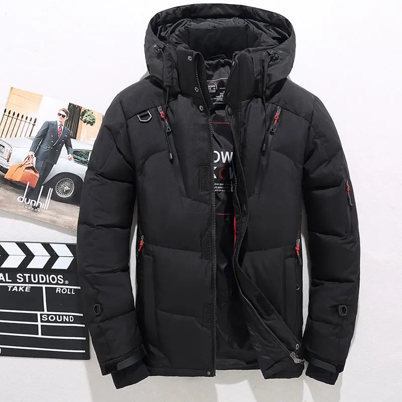 White Duck Down Jacket Warm Hooded Thick Puffer Jacket Coat Male Casual High Quality Overcoat Thermal Winter Parka Men