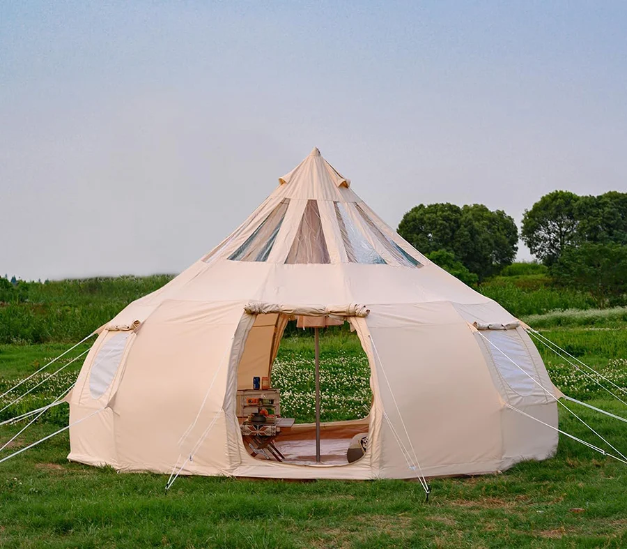 Всесезонная семейная палатка с рисунком лотоса