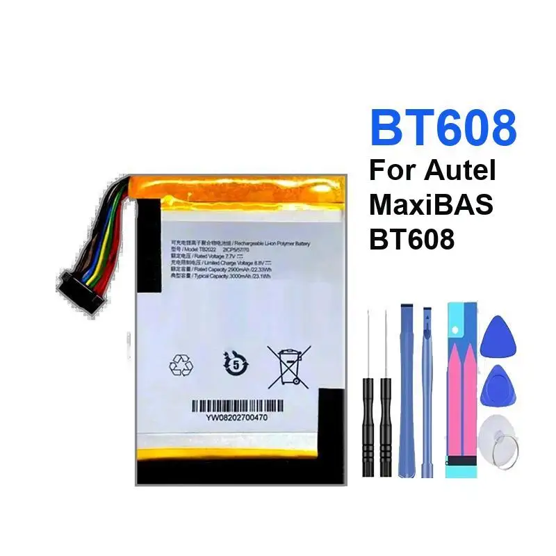 Фото Аккумулятор для Autel Maxibas BT608, быстрая зарядка, 3000 мАч, автомобильное диагностическое оборудование №2