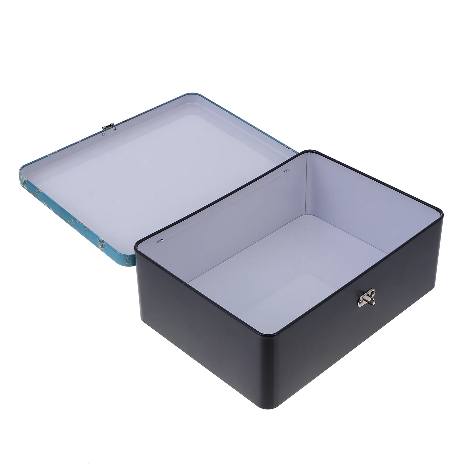

Square Containers Lids Tinplate Box Lock Kitchen Storage Organizer Canister Gift Case Packaging Travel With padlock