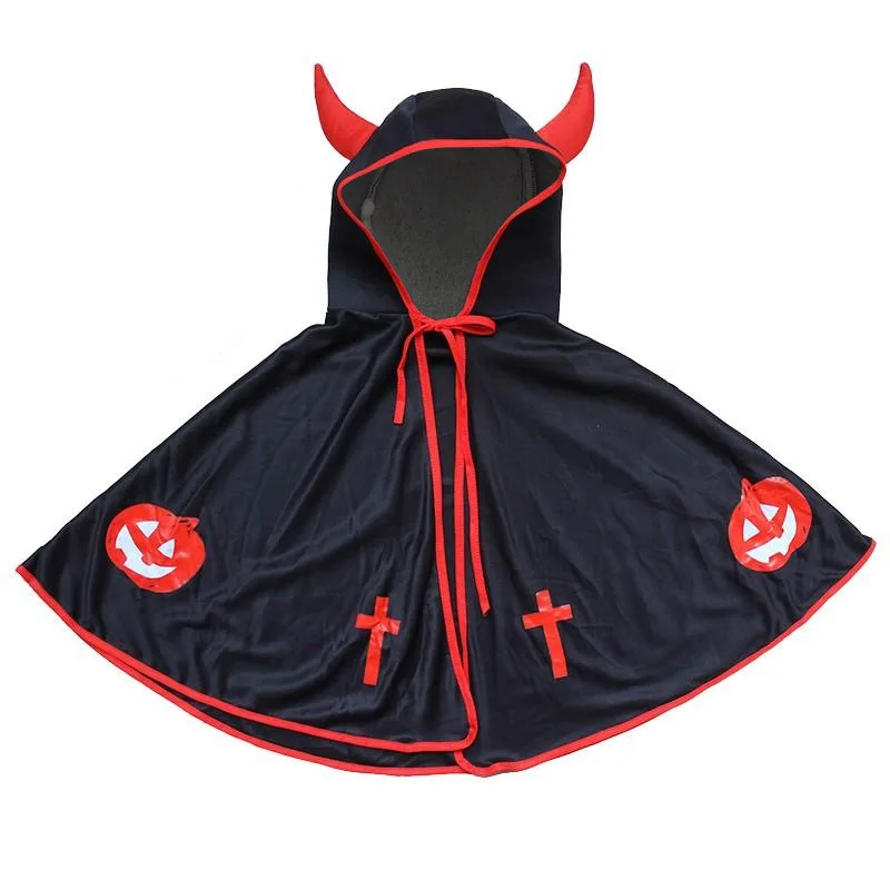 

Halloween Children Demon Bull Cloak Cosplay Witch Costume