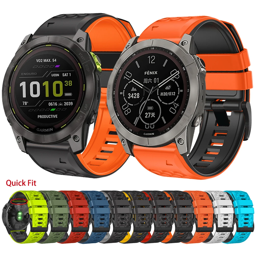 

Ремешок силиконовый для наручных часов Garmin Fenix 7 7X 6 6X Pro 5X Plus 3HR Band Enduro 2/Epix/Forerunner 955 S62