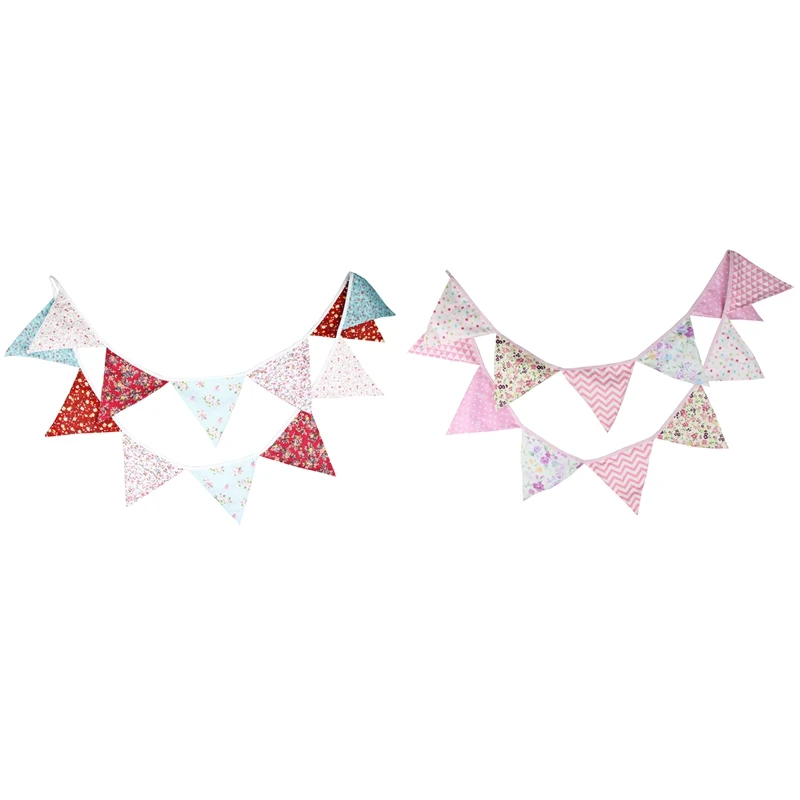 

A63I 12 Flags 3.2M Pennant Decoration Banner Bunting Nordic Flowers Flag Party Garland Birthday Wedding Decoration Party