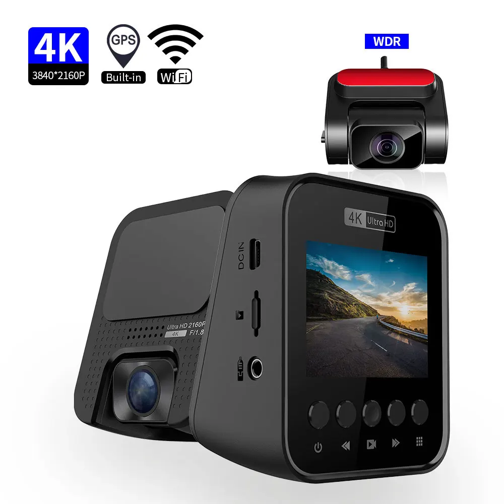 

STARVIS IMX415 Dash Cam 4K WDR Dual Sight Hisilicon 3559 V200 GPS WIFI 3840*2160P 30fps 24H Parking 170FOV UHD Image Dashcam