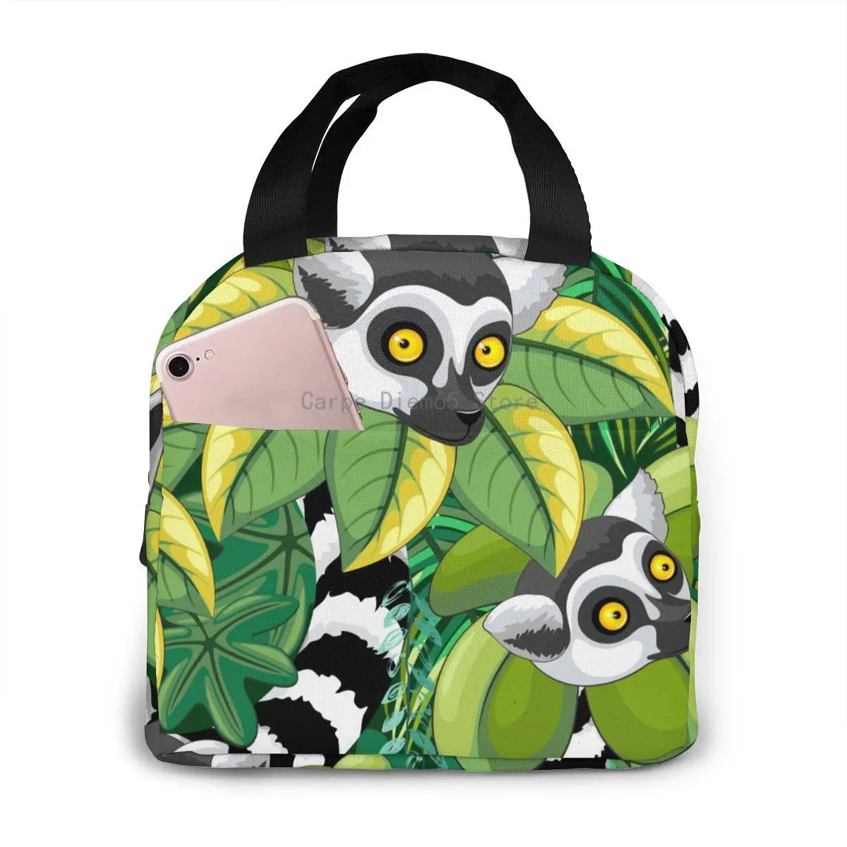 

Lunch Bag Lemurs Of Madagascar In Exotic Jungle Insulated Lunch Box Tote Cooler Bag Bento Pouch Lunch Container Food Storage Bag