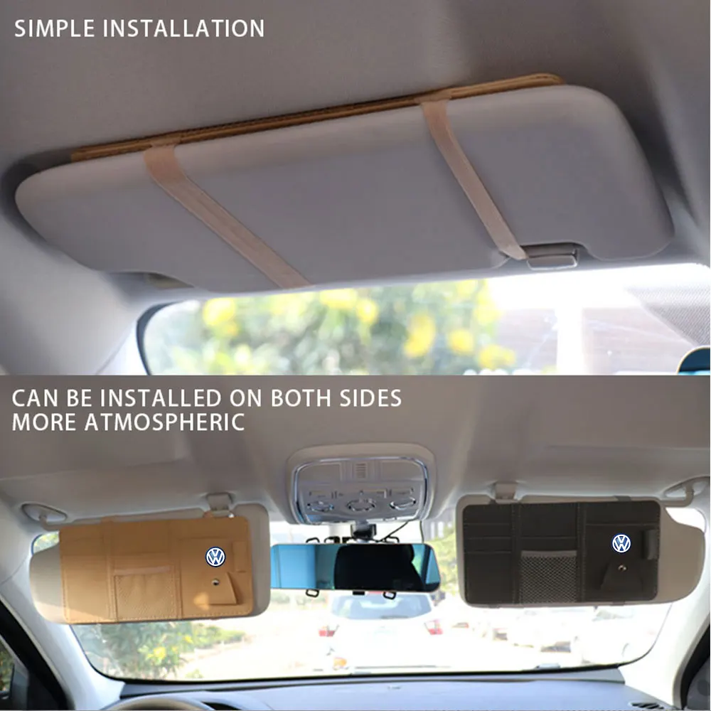 Автомобильный солнцезащитный козырек оправа для очков держатель билетов Volkswagen VW